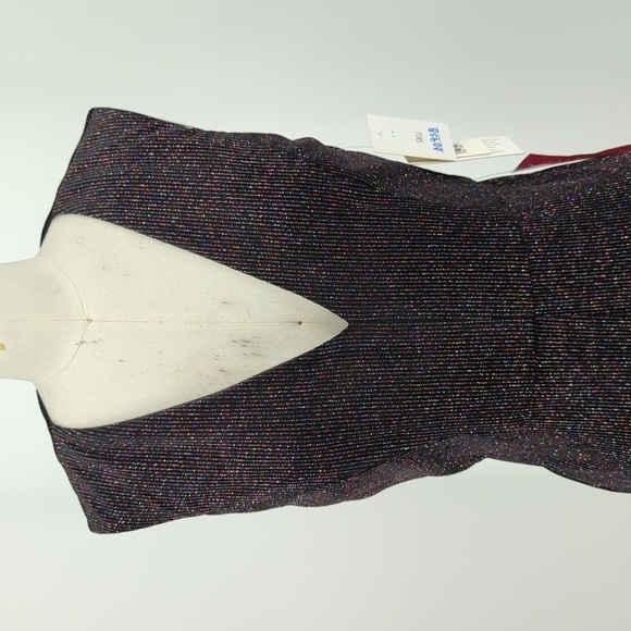 NEW Aidan Sparkle Wide Leg Jumpsuit Black Silver 4 party evening holiday - Picture 3 of 8